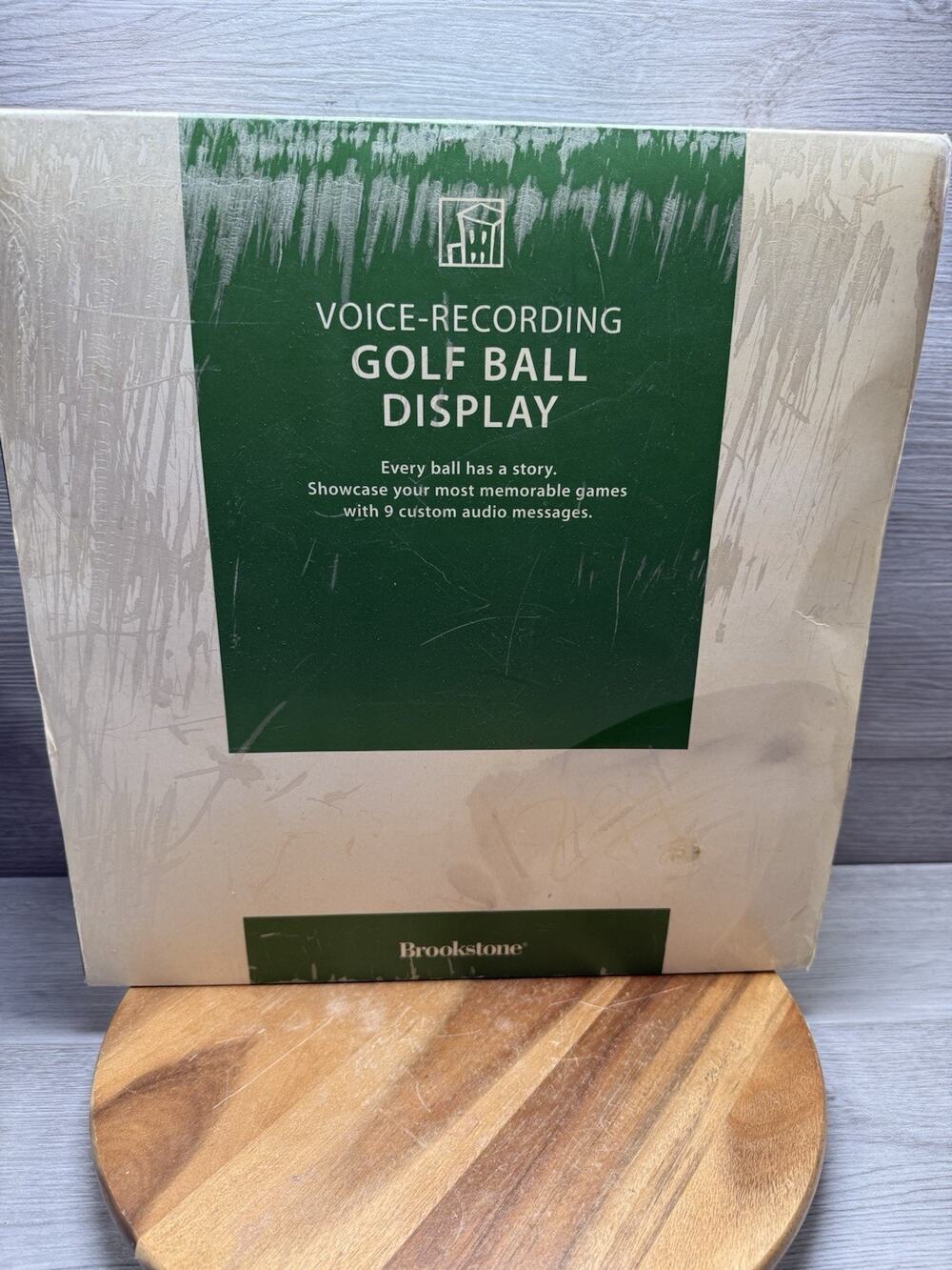 Brookstone Voice-Recording Golf Ball Display 9 Ball Case With Sound